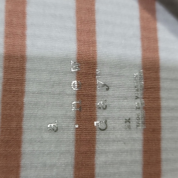 A New Day Striped White Tan Short Sleeve Tee - Picture 3 of 7